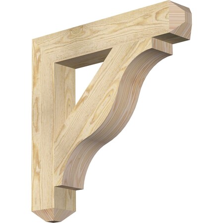 Ekena Millwork Funston Craftsman Rough Sawn Bracket, Douglas Fir, 4"W x 24"D x 24"H BKT04X24X24FST04RDF